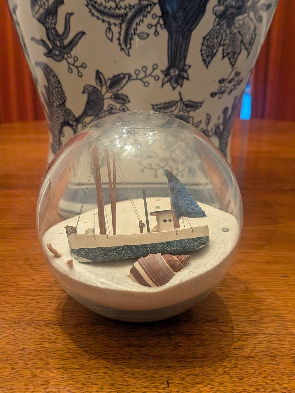 Nautical Globe Sand Boat Seashells